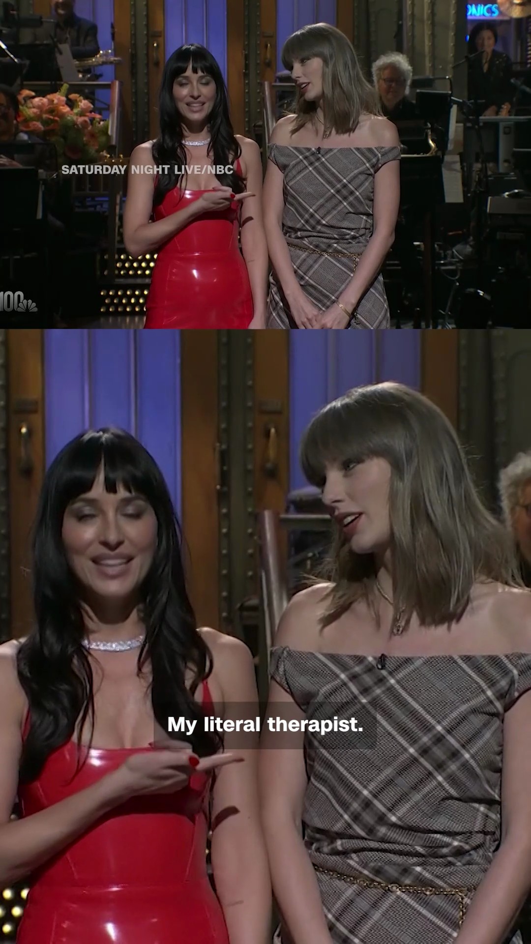 Taylor Swift Crashed Dakota Johnson's SNL Monologue, and the 'Therapist' Bit Was Messy